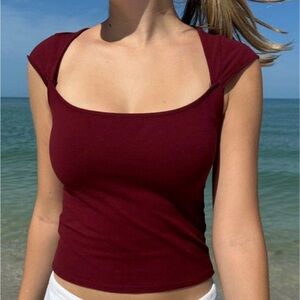 Elegant Burgundy Women's Top